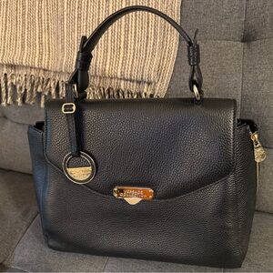 Versace Black Leather Satchel